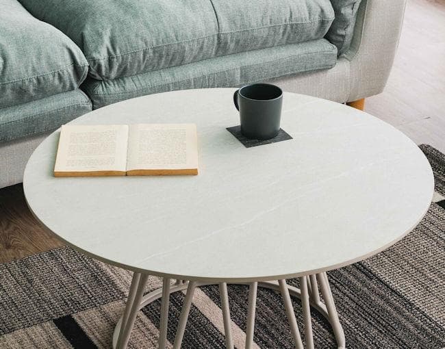 ビバリーダイニングテーブル幅80cmセンターテーブル コンクリート調（1313）