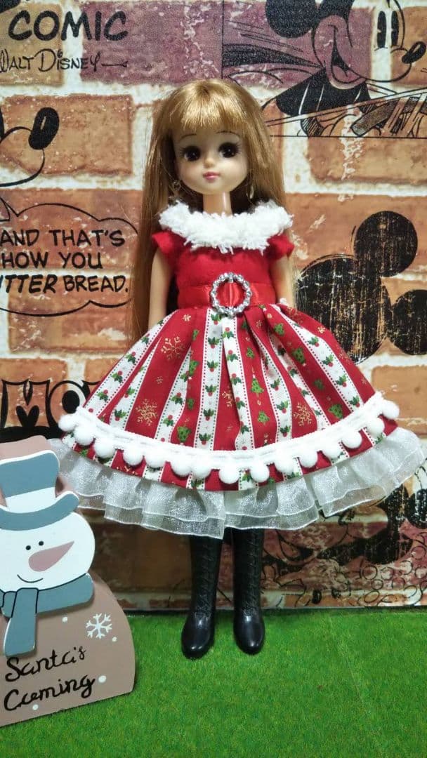 クリスマス リカちゃん服 人形 洋服 ハンドメイド 2301