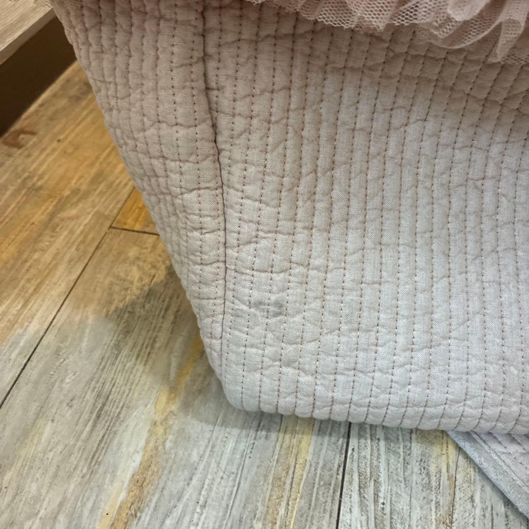 Rose Aureフリル付きベージュキルティングトートバッグ姫奈ちゃんコラボ