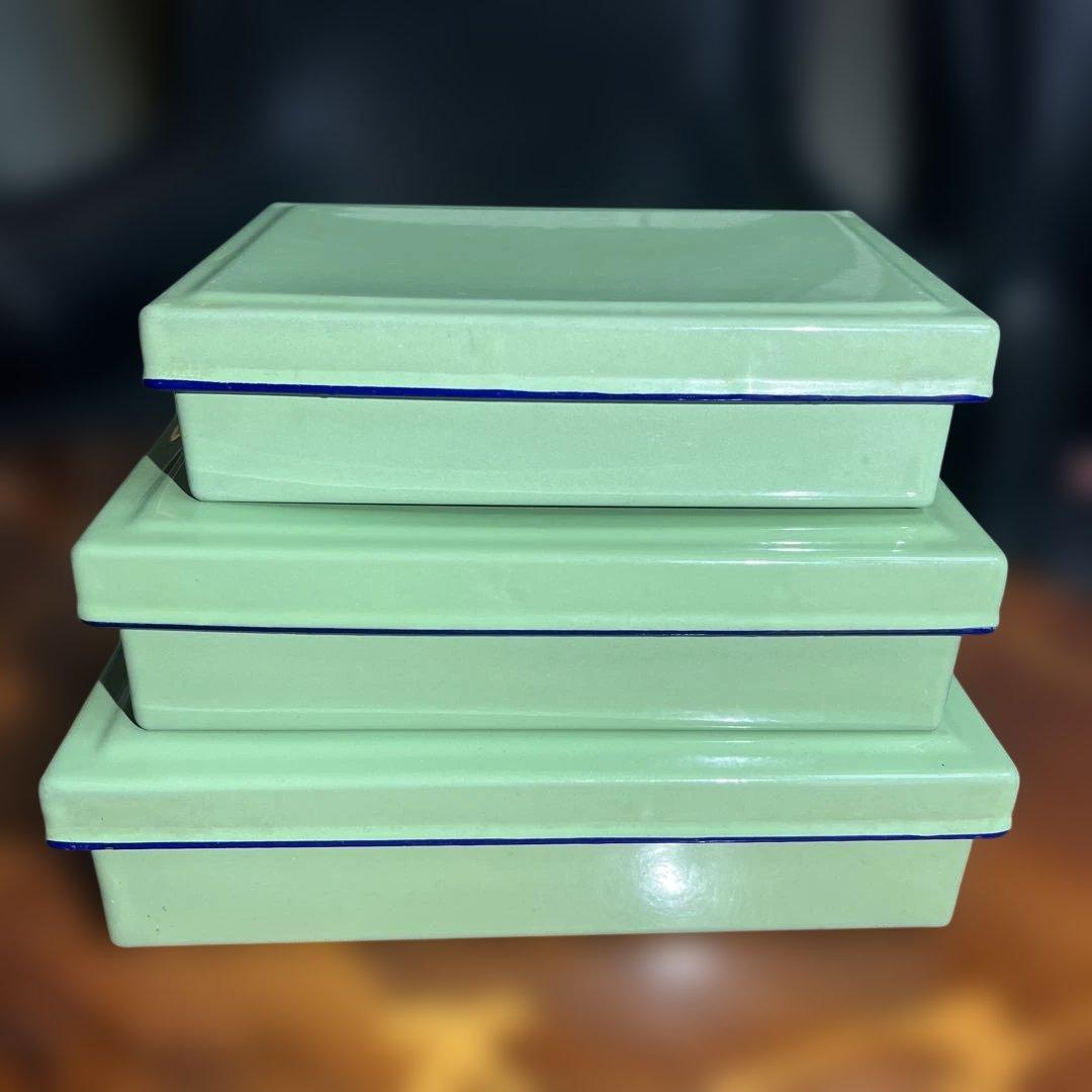 希少 昭和レトロ フジイホーロー 月兎印 バットボックス 大 中 小 3個セット