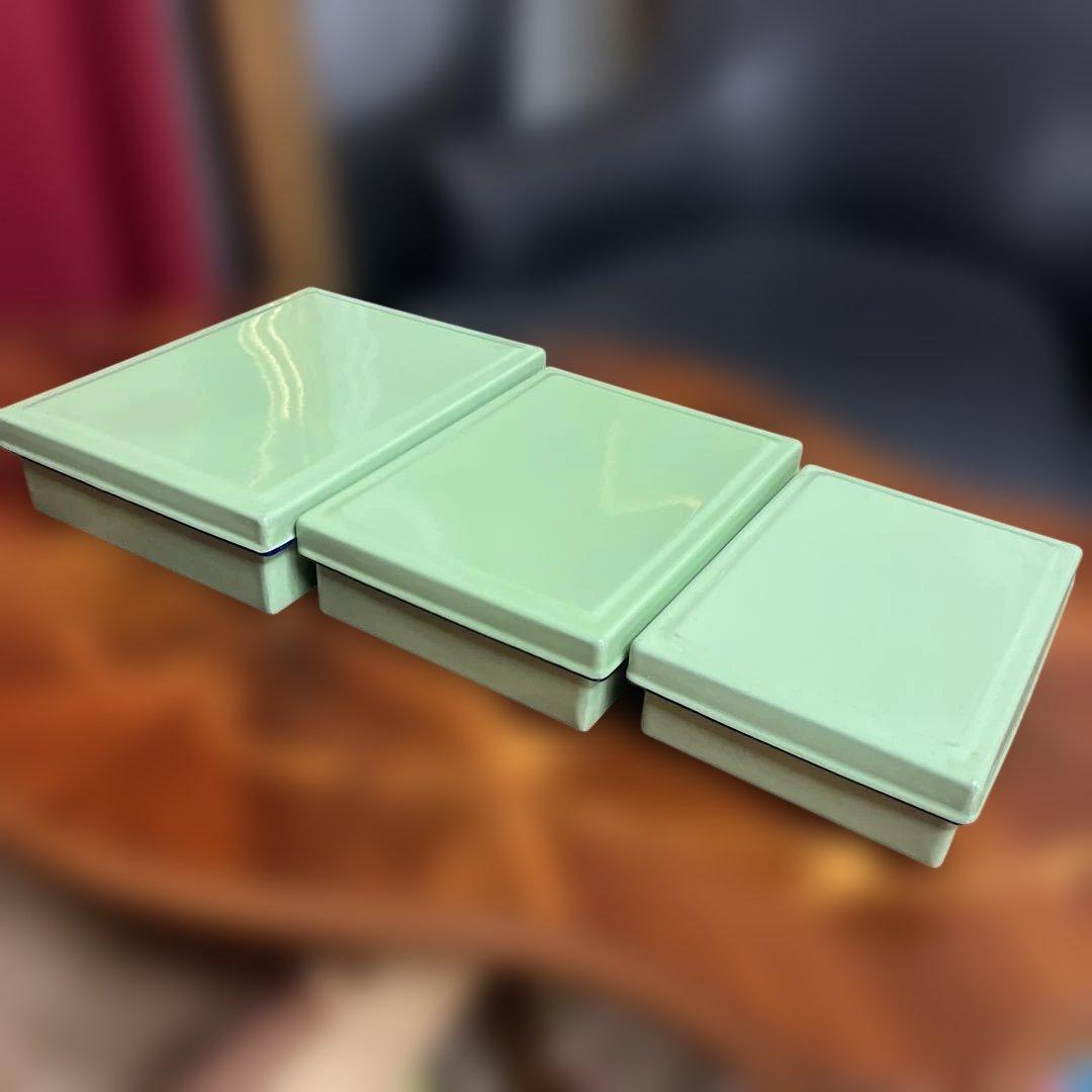 希少 昭和レトロ フジイホーロー 月兎印 バットボックス 大 中 小 3個セット