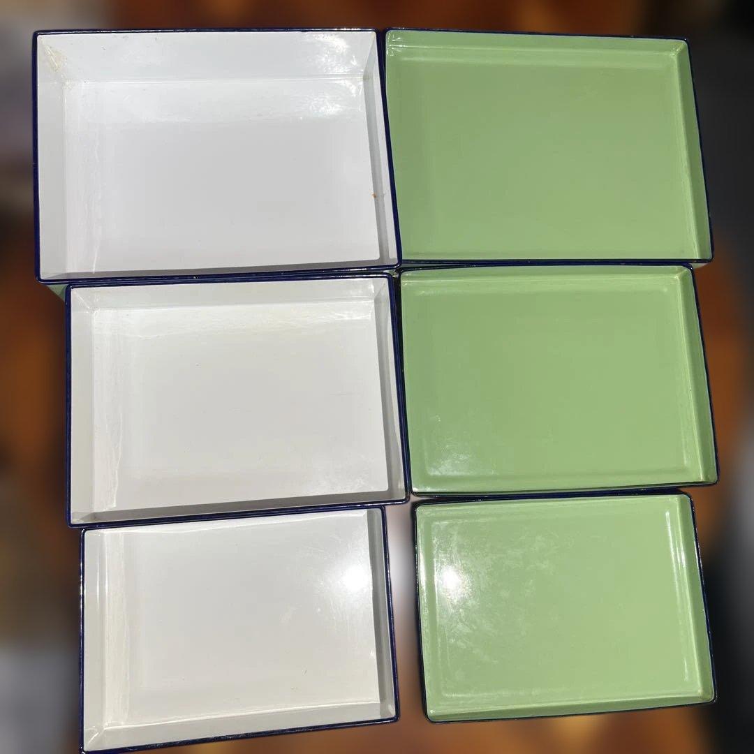 希少 昭和レトロ フジイホーロー 月兎印 バットボックス 大 中 小 3個セット