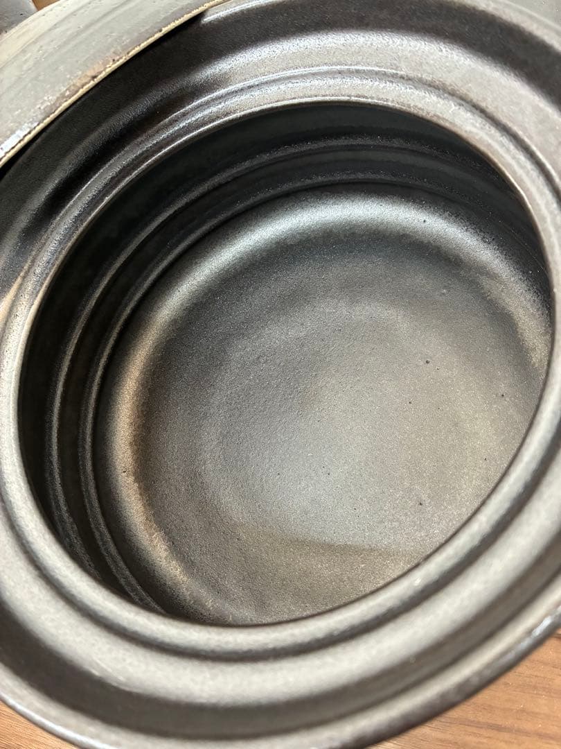 【未使用】萬古焼 特製二重蓋使用2合炊きご飯釜 ガスIH電子レンジ対応 千賀陶器