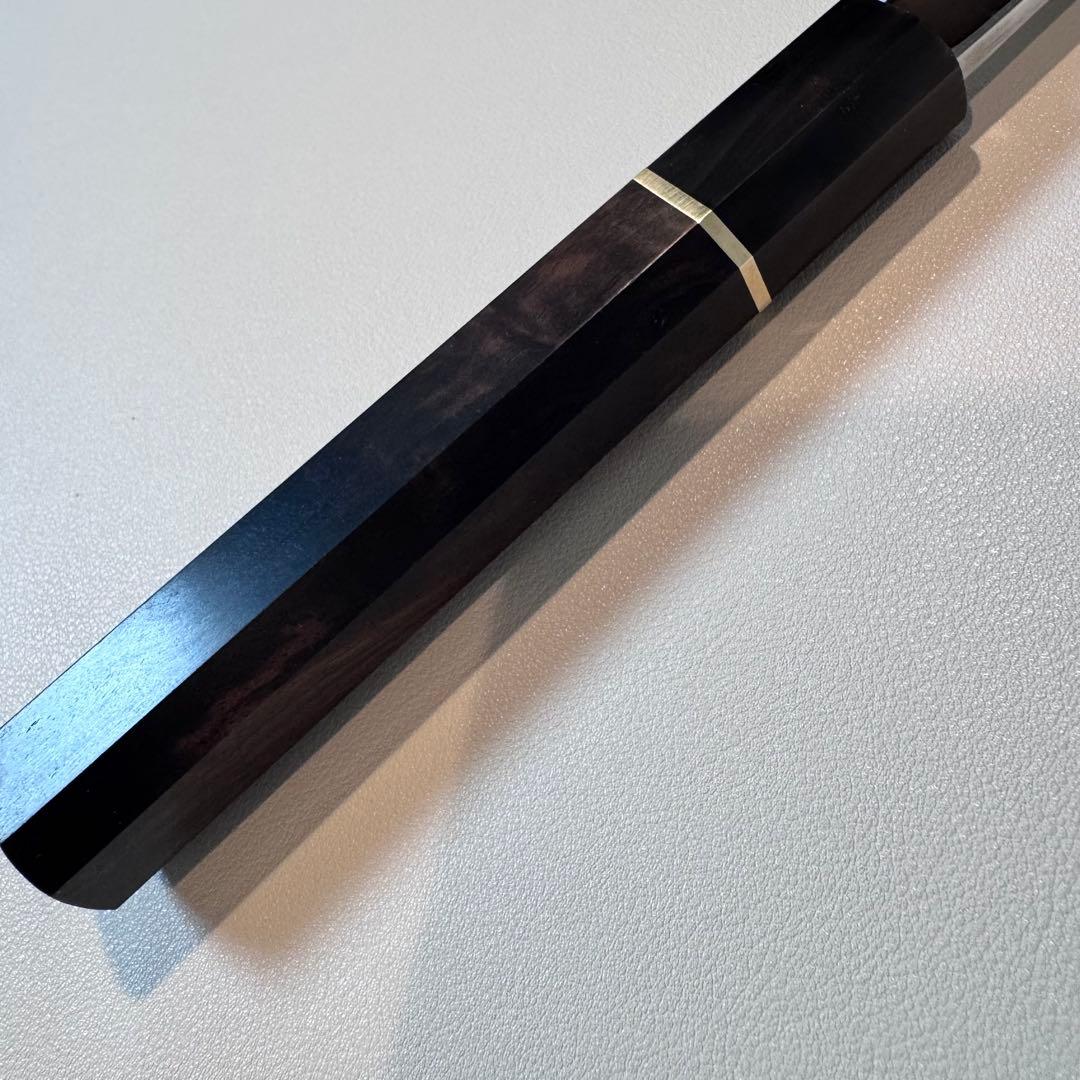 270mm 柳刃包丁 鏡面　黒檀天然牛角八角柄 刺身包丁 全鋼　和包丁