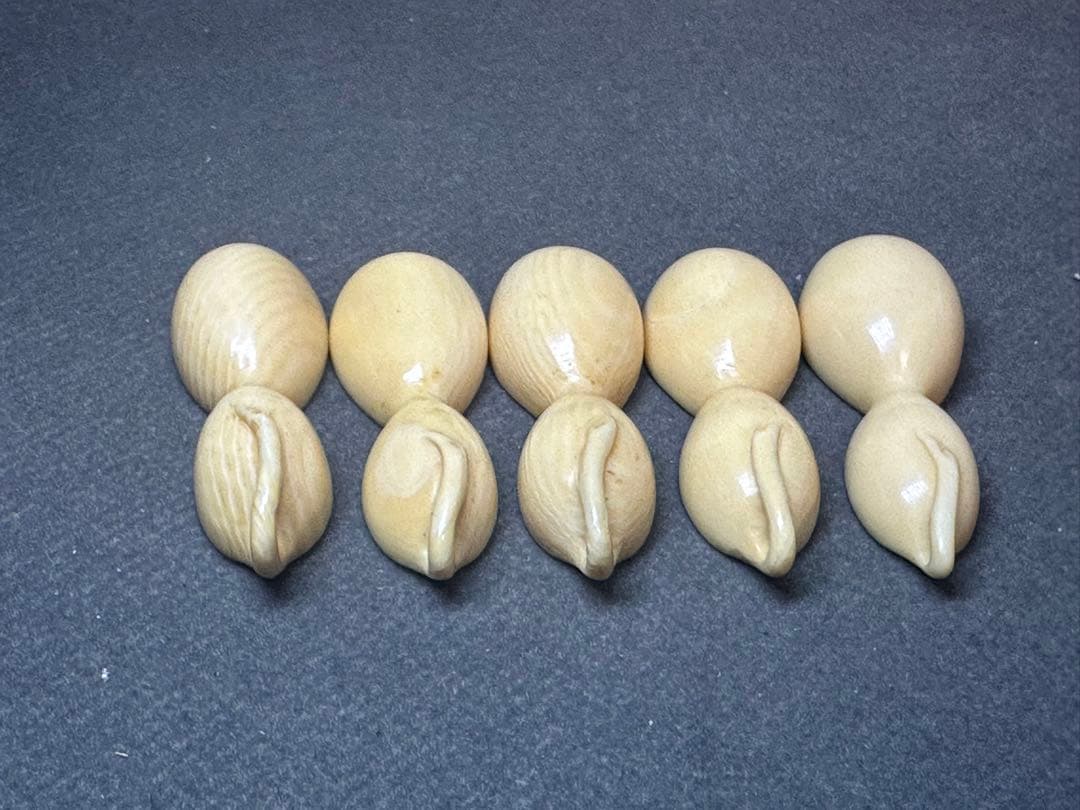 極上　箸置　未使用 5個セット 共箱　天然素材　アンティーク　骨董　飾り物