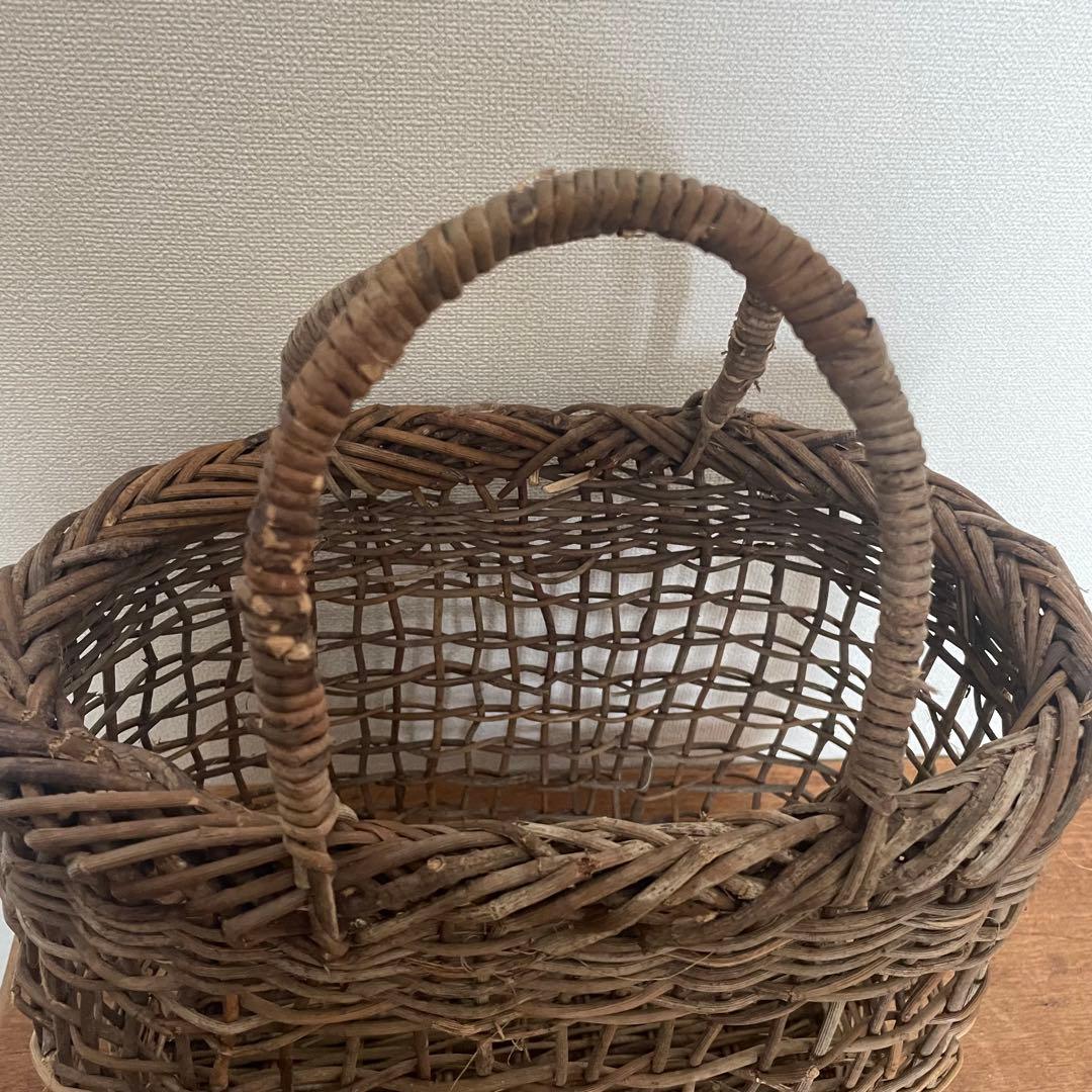 【新品】かごバッグ　あけび　透かし編み　ピクニック　工芸品