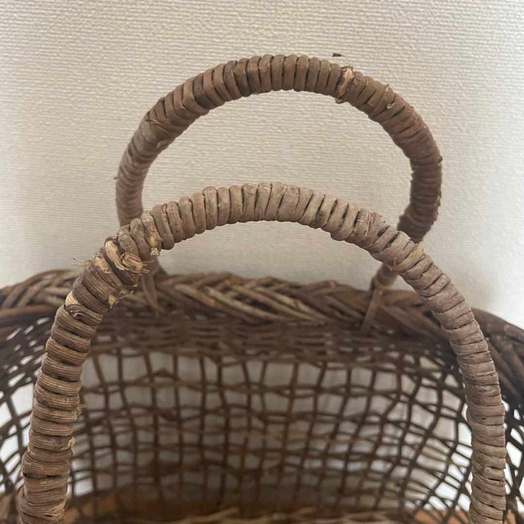 【新品】かごバッグ　あけび　透かし編み　ピクニック　工芸品