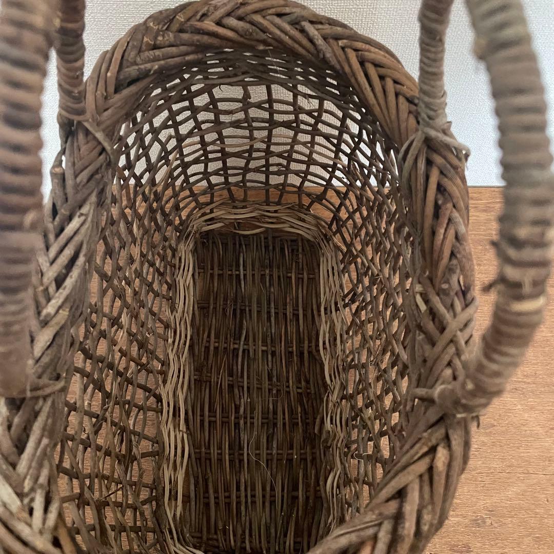 【新品】かごバッグ　あけび　透かし編み　ピクニック　工芸品
