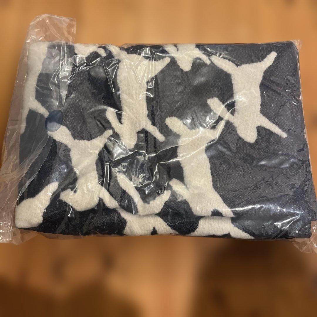 未使用ミナペルホネンrun run run ウールブランケット ネイビー　大