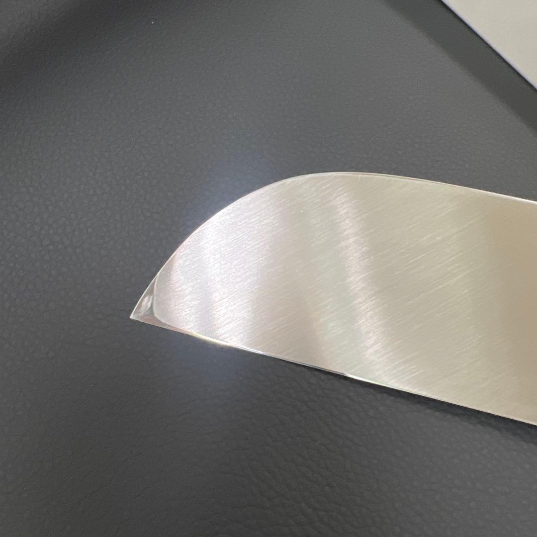 ★新品送料込義弘白二鋼鎌形薄刃包丁210mm水牛柄マチ磨き裏押し加工化粧箱入り