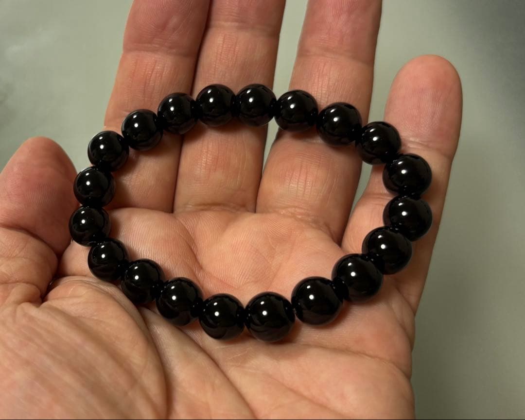 月美（モリオン（黒水晶）ブレスレット（鑑別書付き）10mm珠（チベット産）