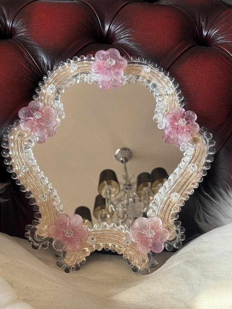 ムラーノガラス　＜Ｂ＞　壁掛け・スタンドミラー　ベネチアンガラス　イタリア