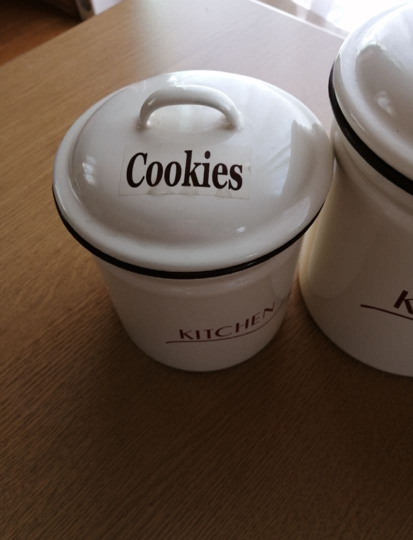 ヴィンテージ❋ホーローキャニスター3個セット