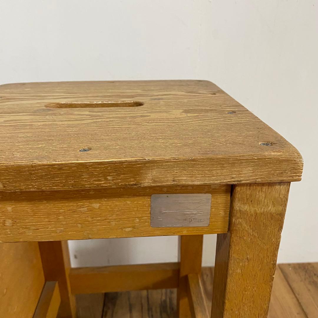 2脚セット アンティーク 角 スツール 椅子 植物台 昭和レトロ y