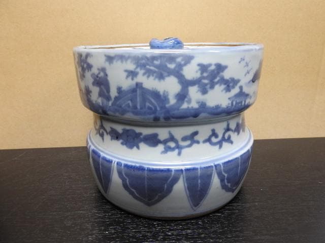 清朝？染付水指　MA325