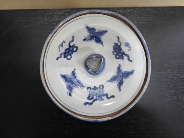 清朝？染付水指　MA325