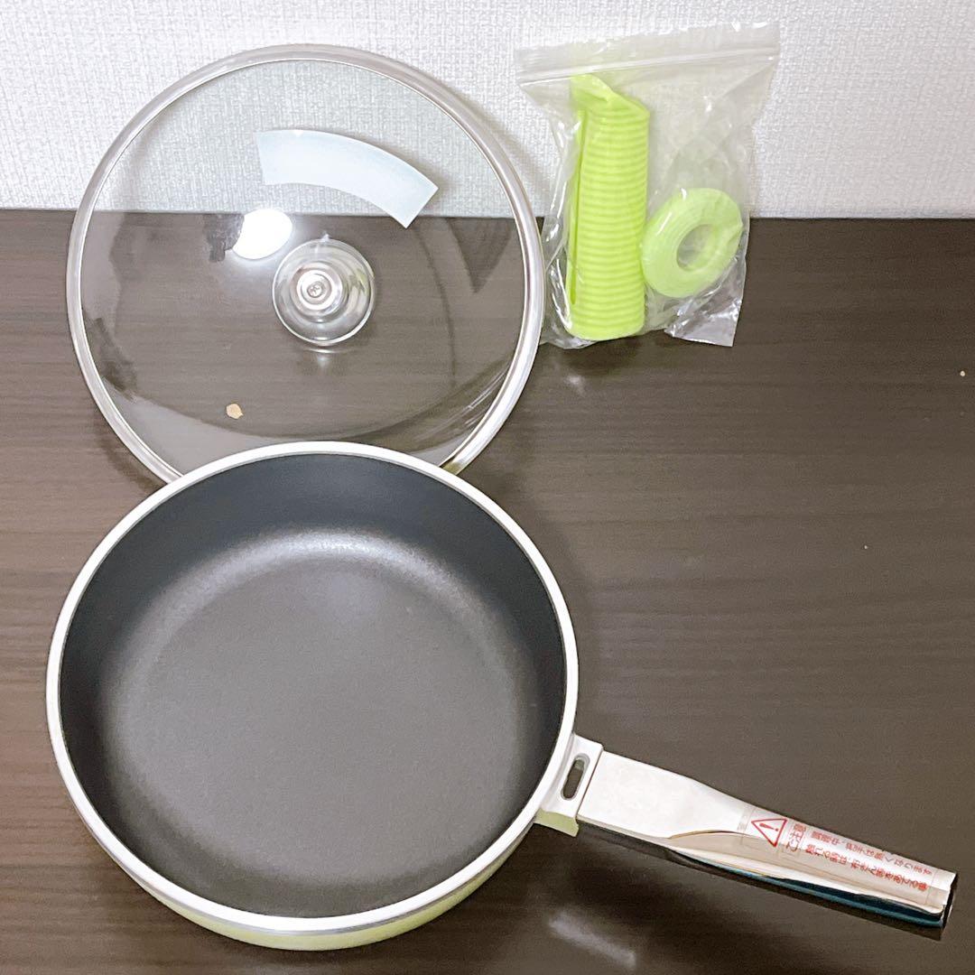 【未使用】　アサヒ軽金属　22オールパン　ガラス蓋　取手シリコンカバー付