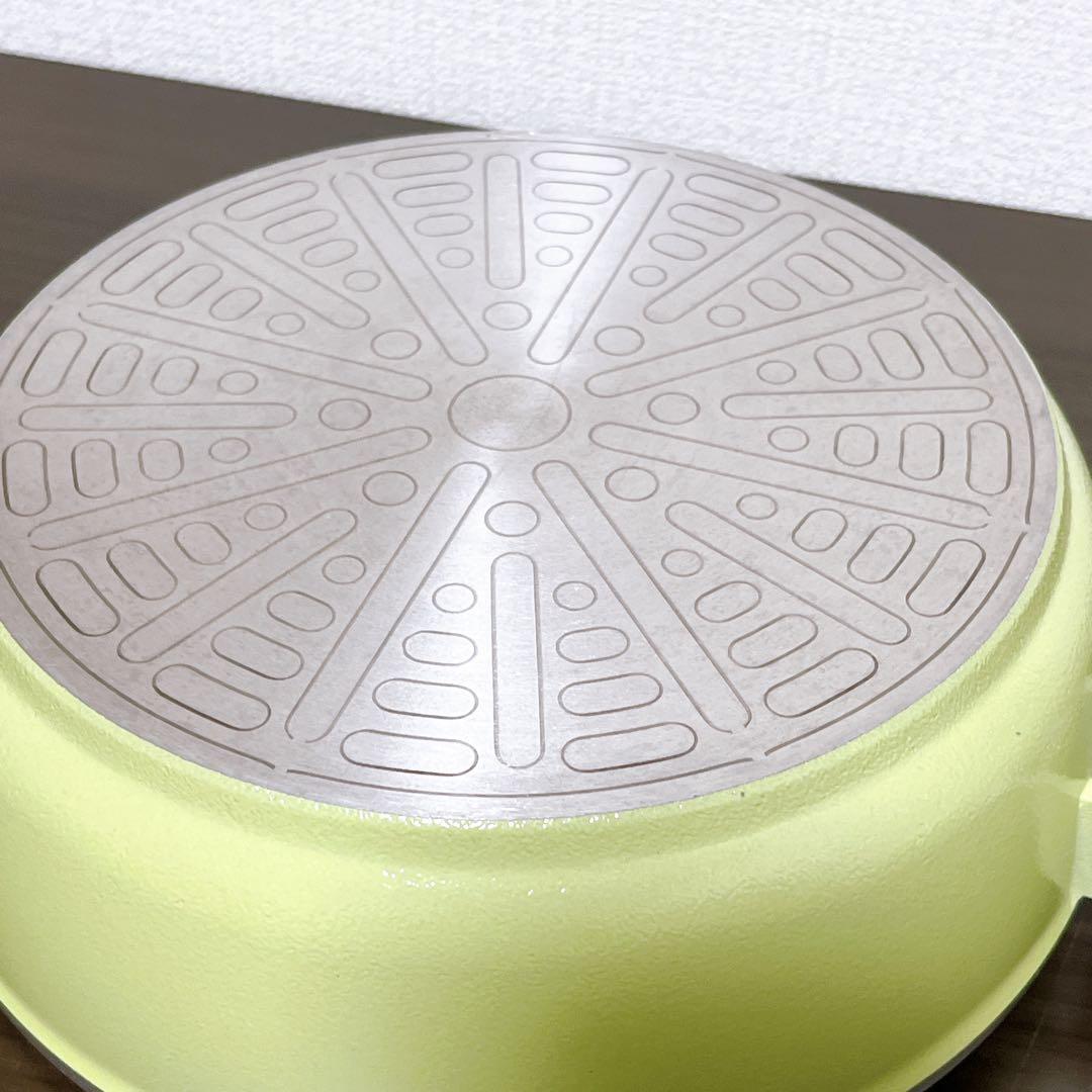 【未使用】　アサヒ軽金属　22オールパン　ガラス蓋　取手シリコンカバー付