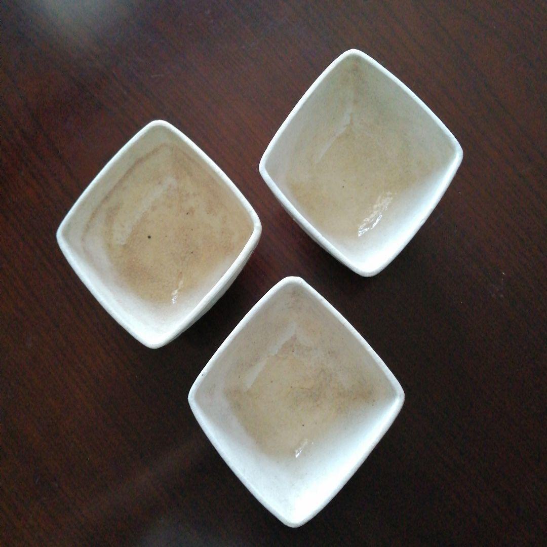 瀬戸焼　御深井鉄絵菱形鉢　3個　15.5cm　明治～昭和初期