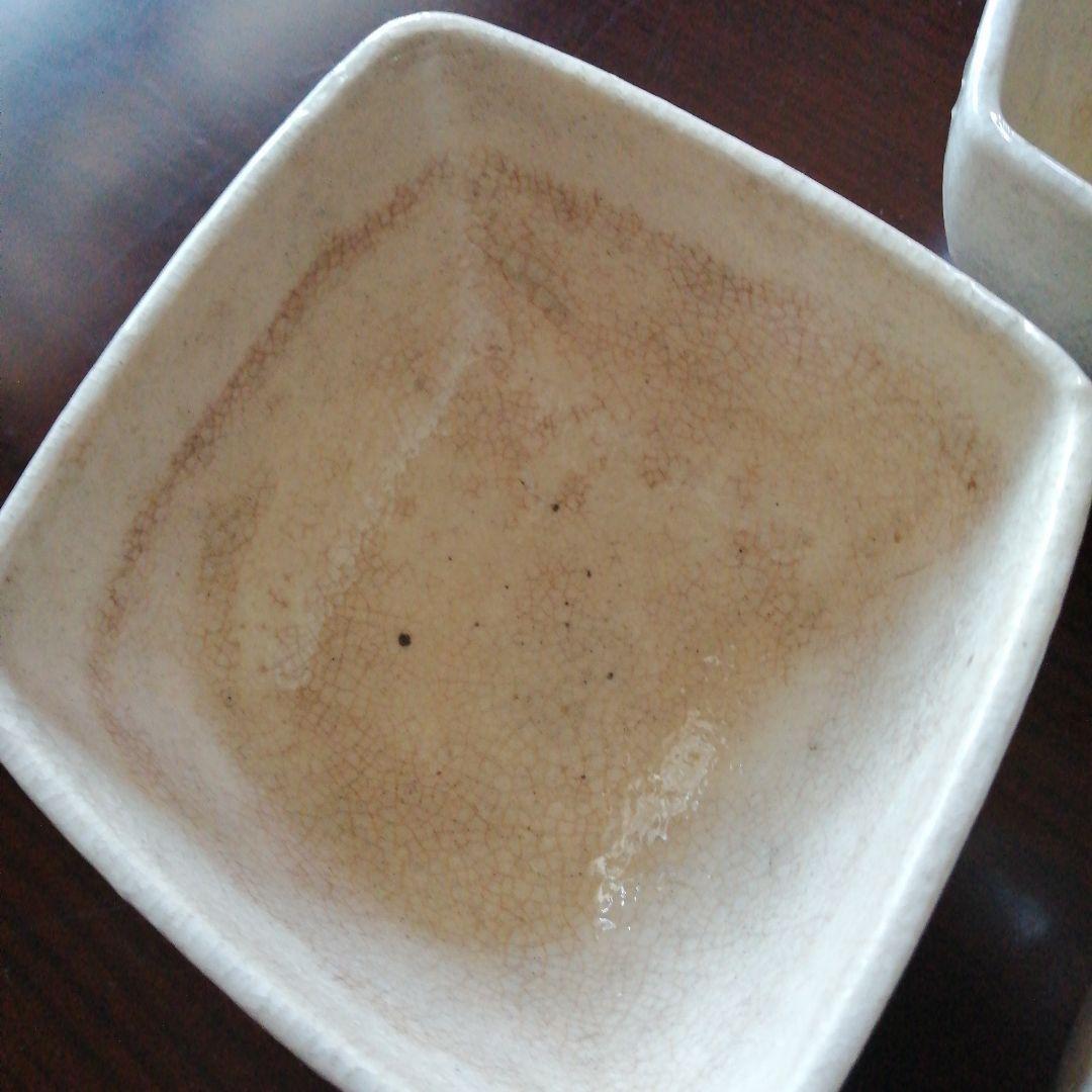 瀬戸焼　御深井鉄絵菱形鉢　3個　15.5cm　明治～昭和初期