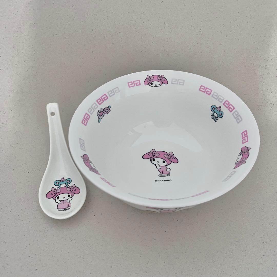 マイメロディ ラーメンどんぶり チャーハン皿 れんげセット - メルカリ