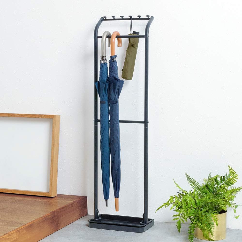 アンブレラハンガー 3kg耐荷重 マットブラック スリム傘立て