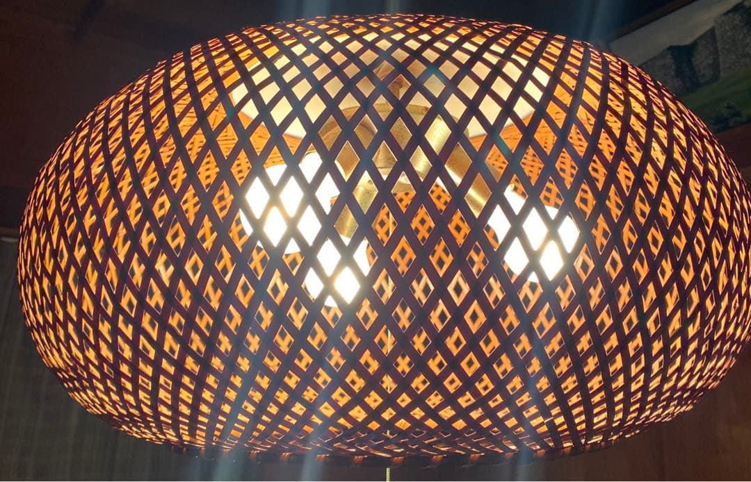 ヴィンテージ yamagiwa ヤマギワ　近藤昭作　3灯　竹のあかり