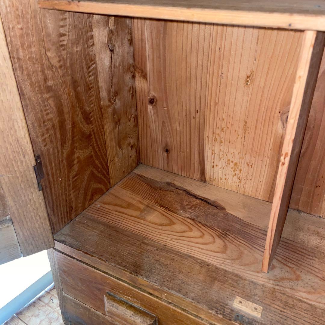 【希少】アンティーク ガラス 戸棚 チェスト キャビネット 飾り棚 昭和レトロ