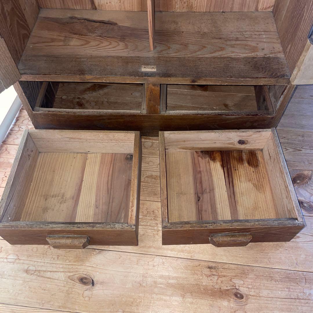 【希少】アンティーク ガラス 戸棚 チェスト キャビネット 飾り棚 昭和レトロ