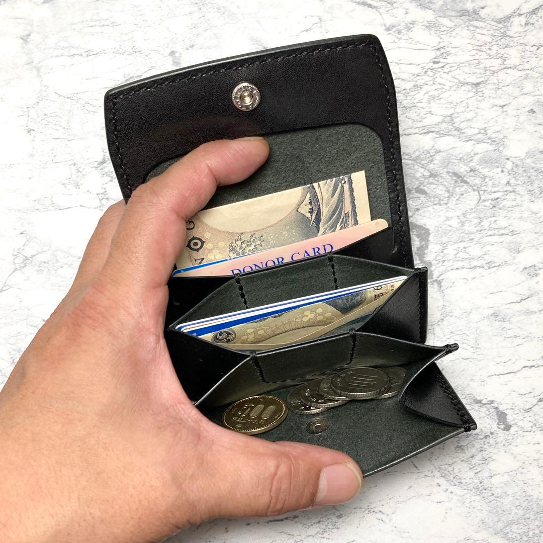栃木レザー ミニ財布 本革 コンパクト財布 キーリング メンズ レディース 黒