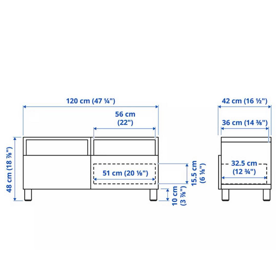 IKEA BESTA テレビ台 美中古 特価 最大55インチTV置き