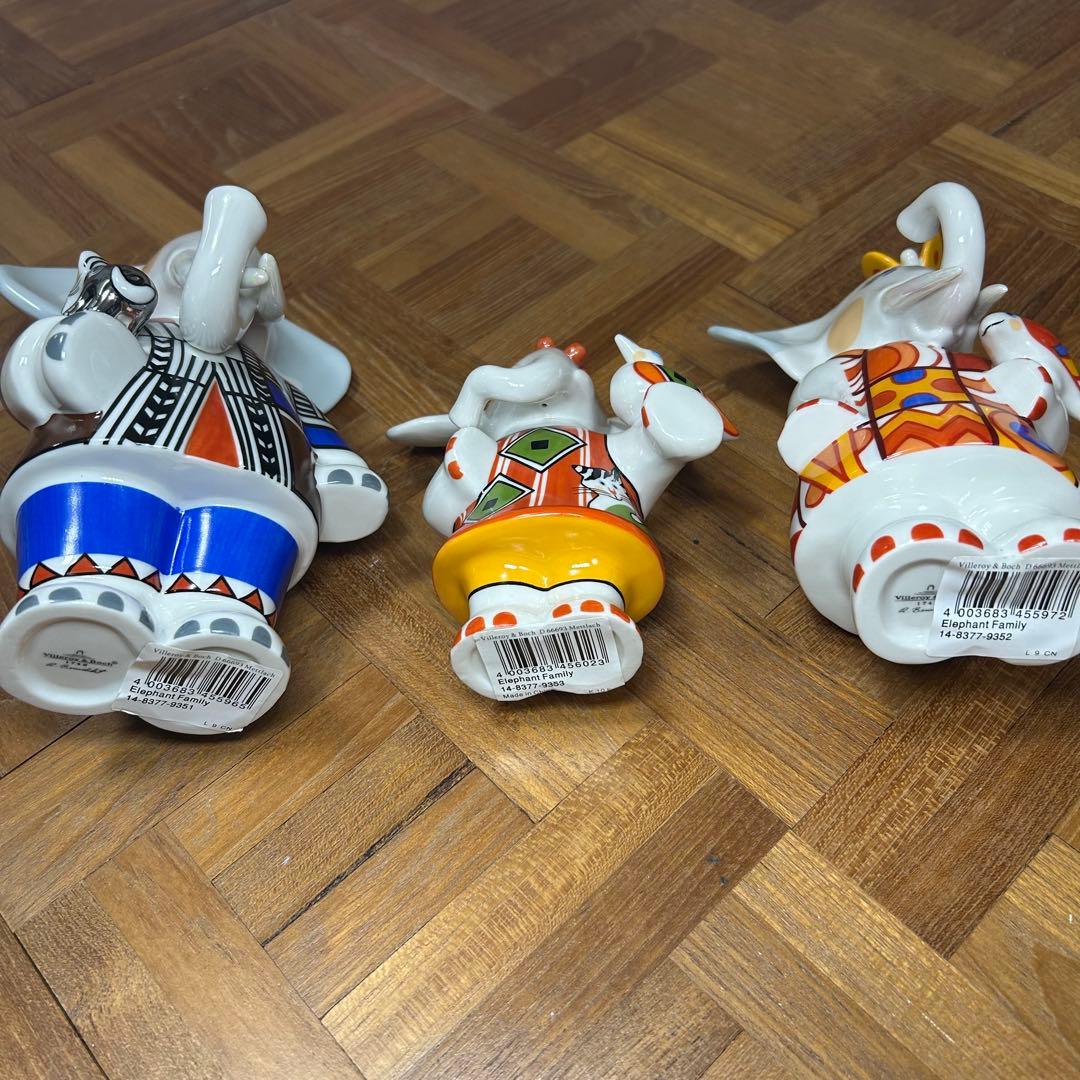 Villeroy&Boch　ビレロイボッホ　置物　象　インテリア　3体セット
