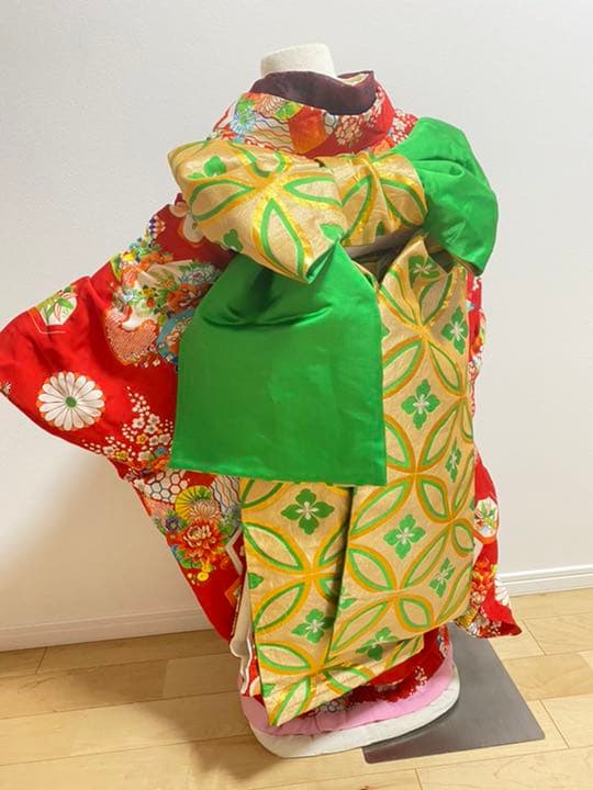七五三 舞妓さん風　アンティーク 引き振袖着物セット