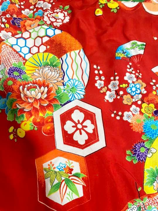 七五三 舞妓さん風　アンティーク 引き振袖着物セット