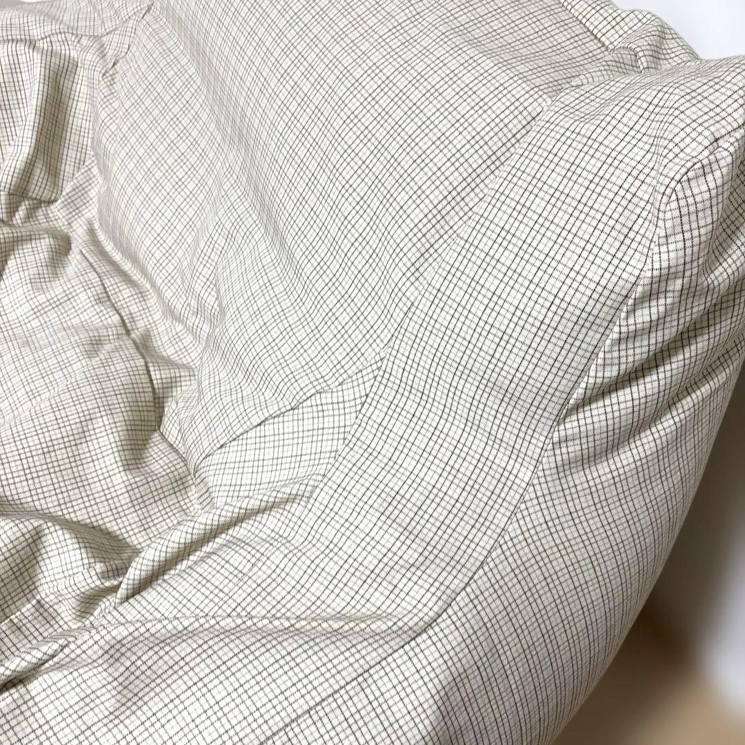 美品GOODTAING×LOOSYコラボ ビーズクッション チェック柄 ベージュ