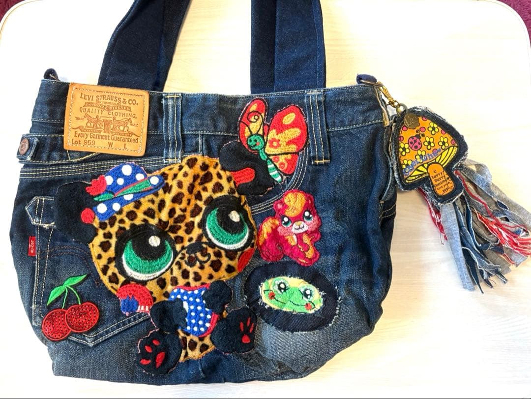 デニムリメイクトートバッグ