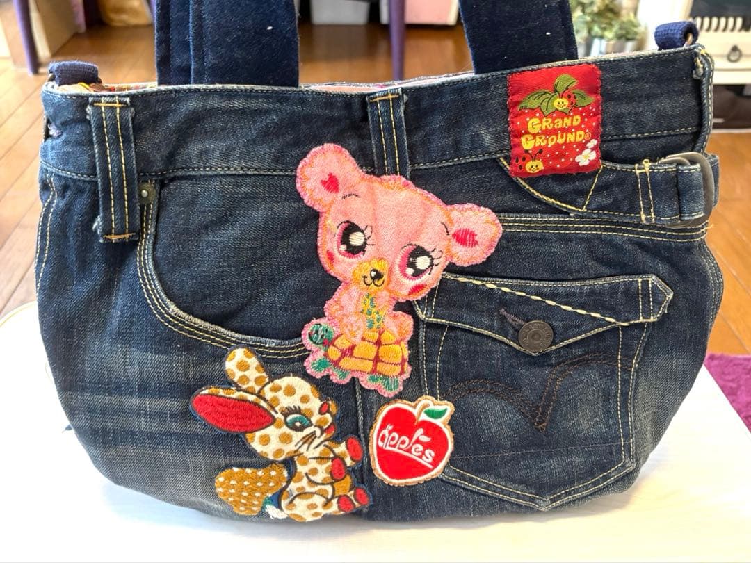 デニムリメイクトートバッグ