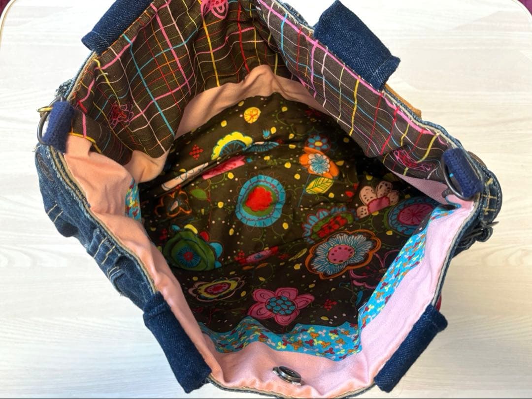 デニムリメイクトートバッグ