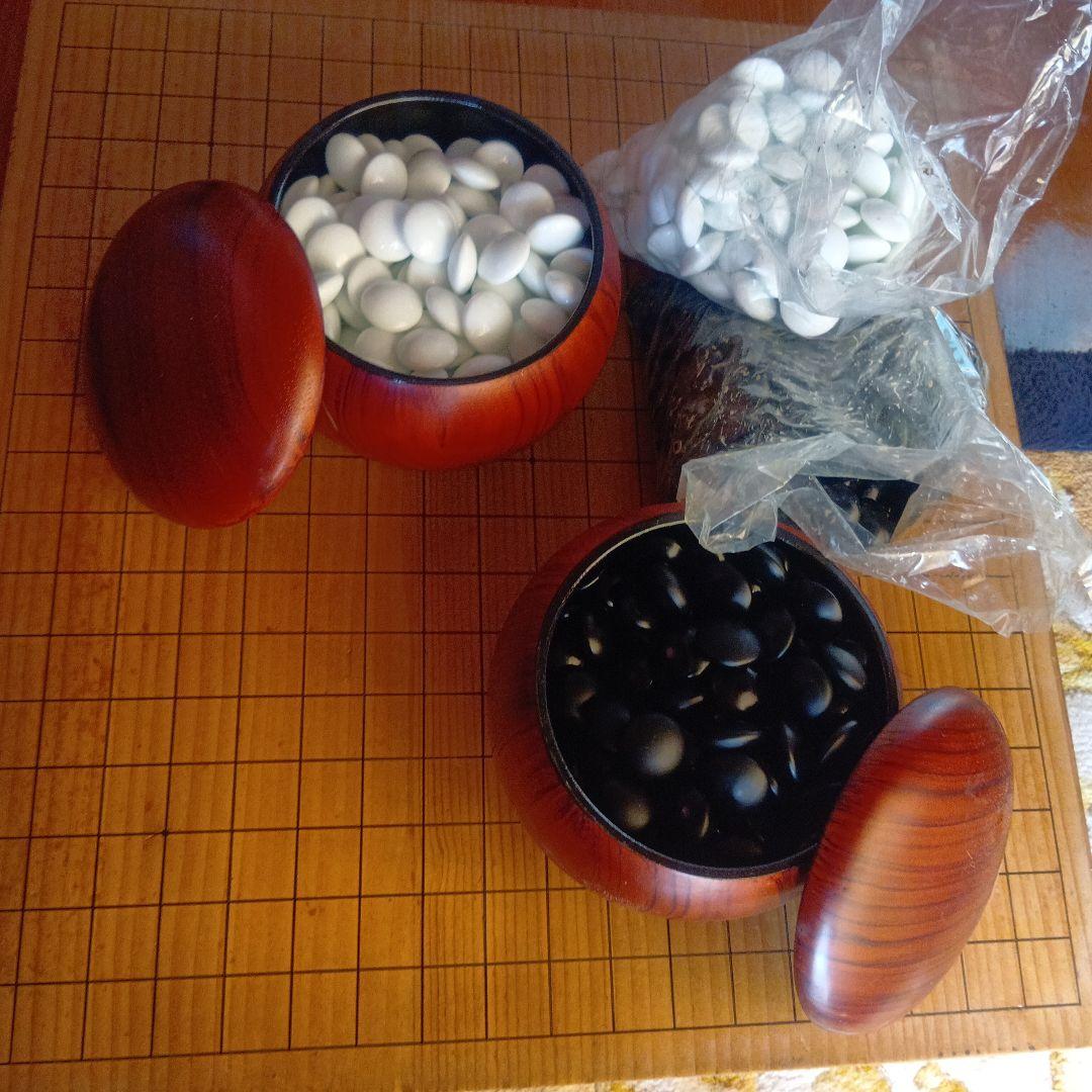 囲碁セット 木製碁石入れ 19路盤 囲碁セット 19路盤