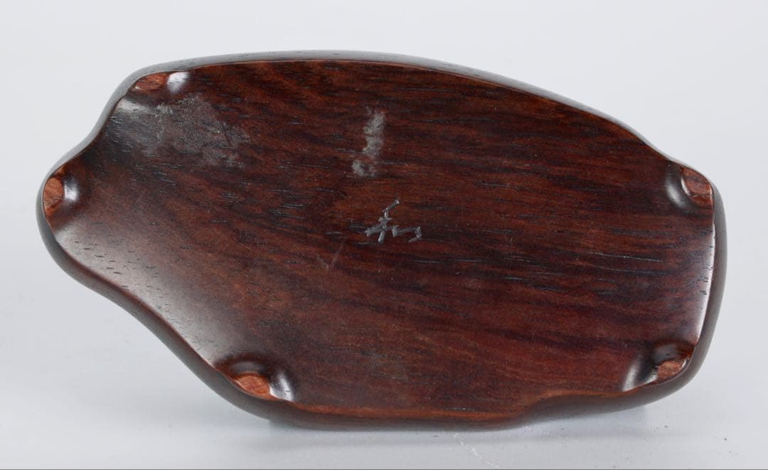 山景石 観賞石 在銘台座付 205g 水石 自然石 景石 盆景 盆石 飾石 小品