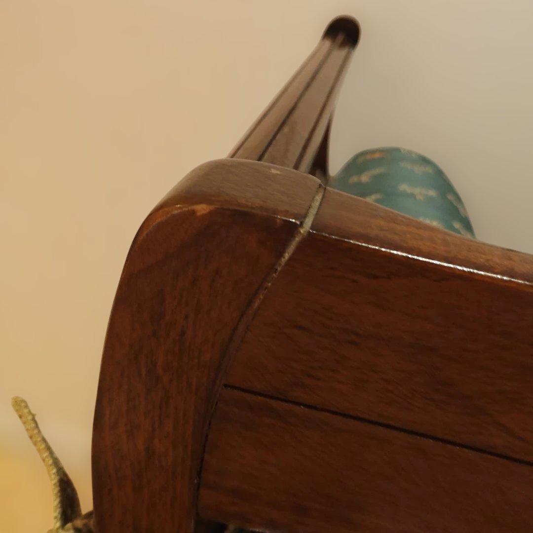 緑色 花柄 クッション付きオットマン