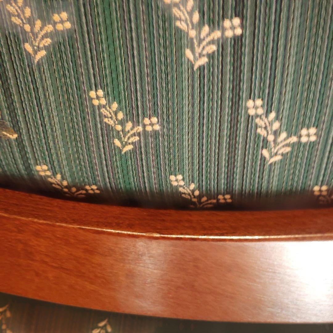 緑色 花柄 クッション付きオットマン