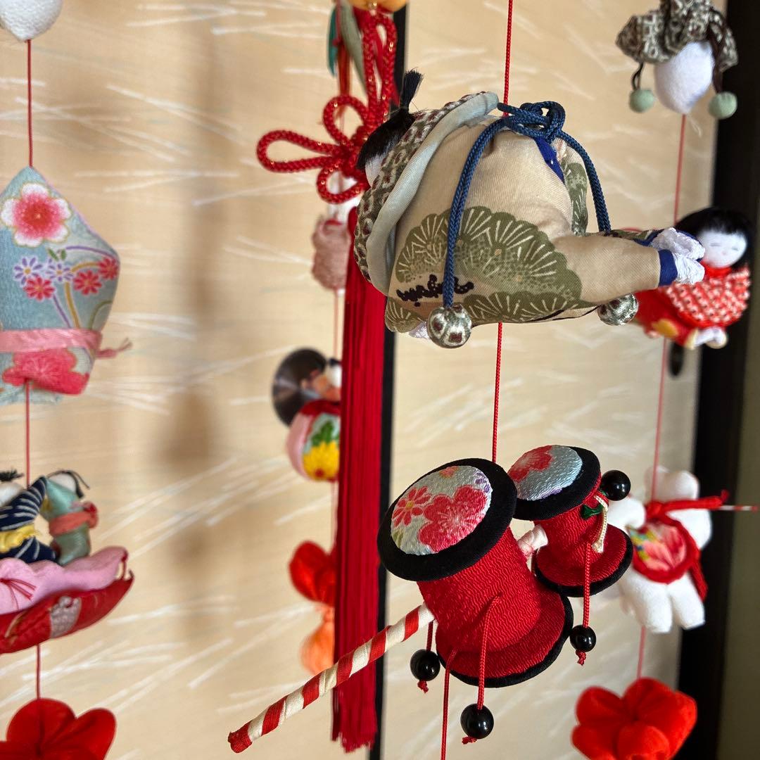 ちりめん細工　お雛様吊るし飾り　ひな祭り　雛飾伝統の吊るし飾り　雛人形　お雛様
