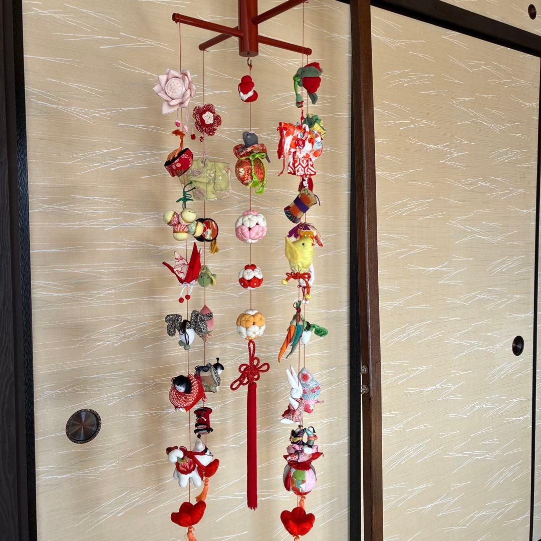 ちりめん細工　お雛様吊るし飾り　ひな祭り　雛飾伝統の吊るし飾り　雛人形　お雛様