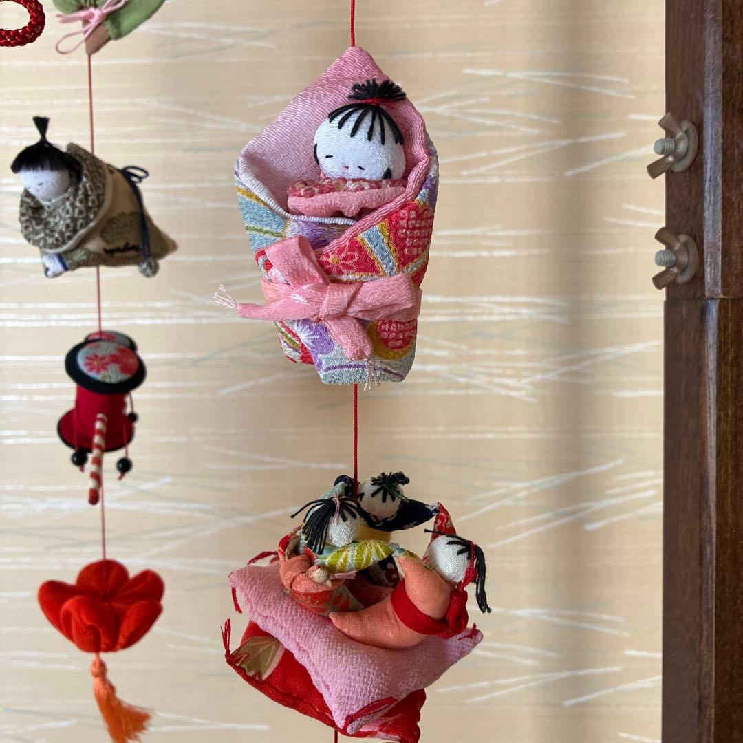 ちりめん細工　お雛様吊るし飾り　ひな祭り　雛飾伝統の吊るし飾り　雛人形　お雛様