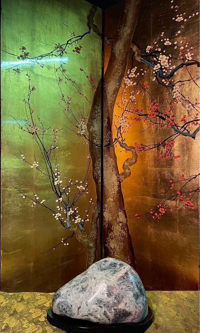 4653 佐渡錦紅石  横31×高16(cm) 10.56kg 赤玉石 佐渡石