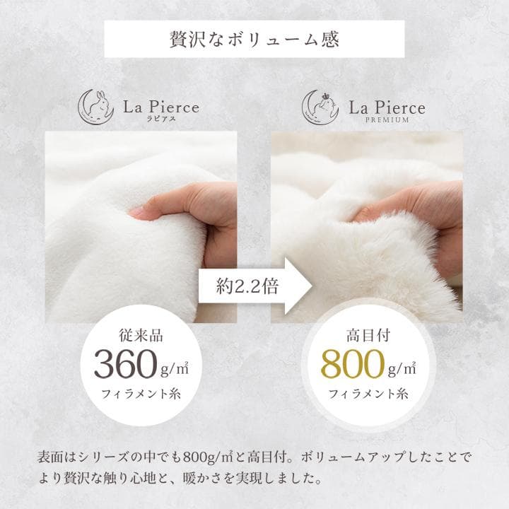 ラピアスプレミアム ダブル毛布 180x200cm ふわもこ 洗える 暖か～
