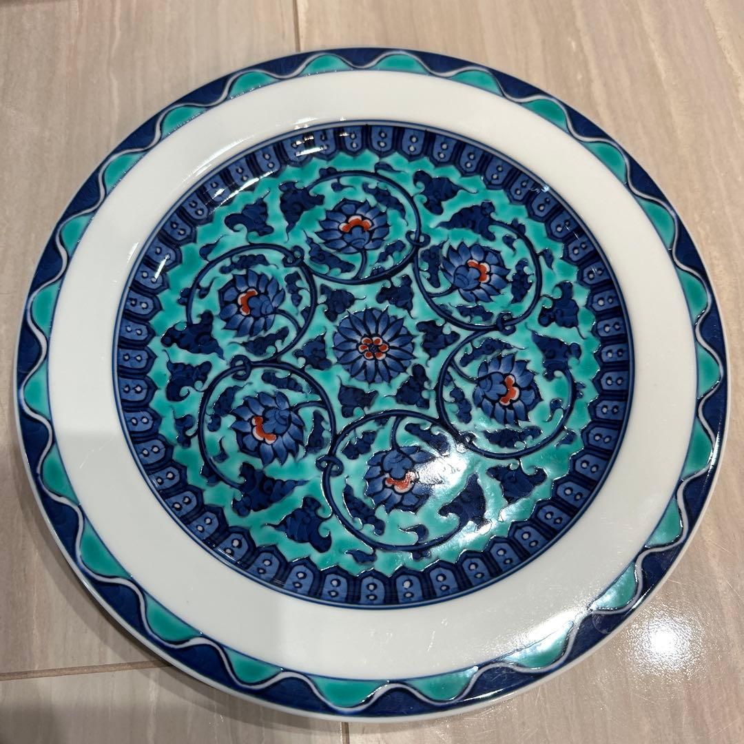 源右衛門　イズニク手　陶磁器皿2枚セット 木箱入り