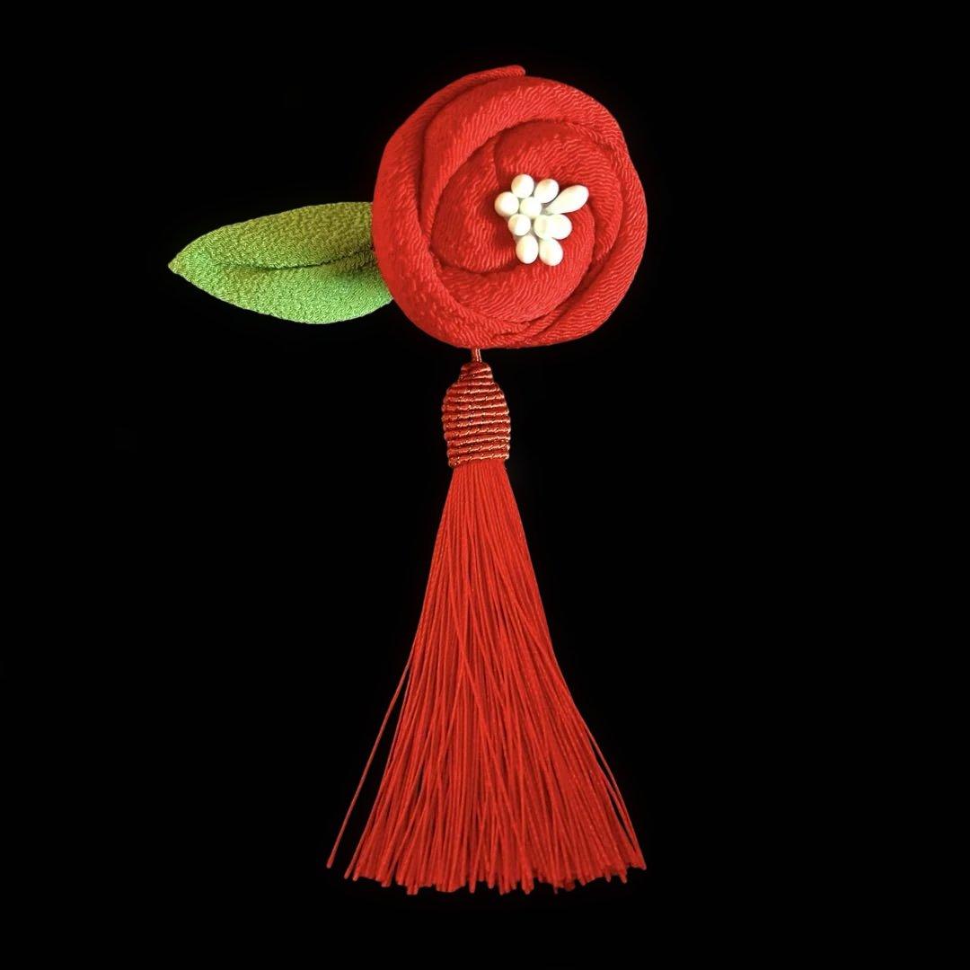 専用です。 日本髪 髪飾り 七五三(7歳) (赤 ・つばき )