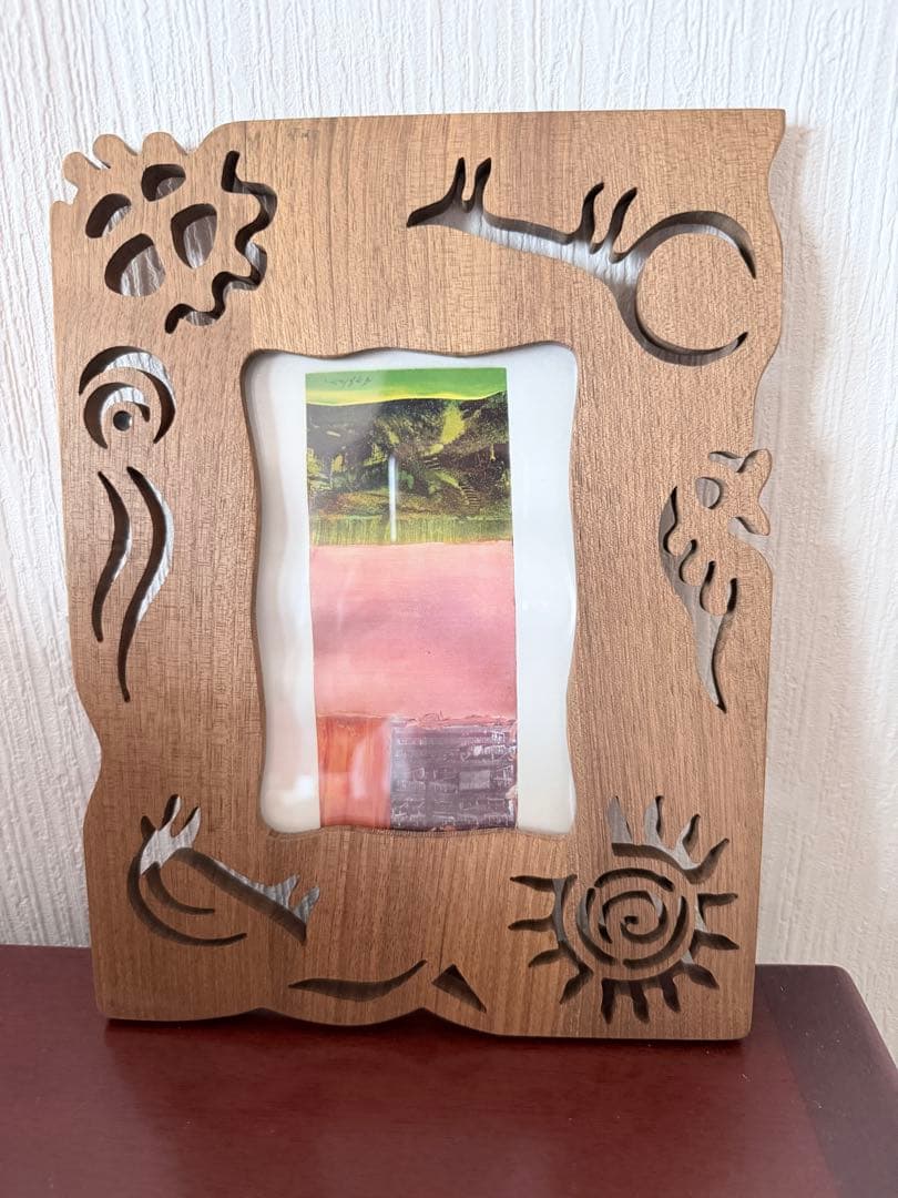 【スウェーデン購入】木製カットアウトフォトフレーム　未使用箱入り